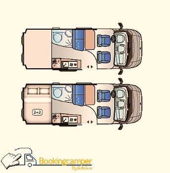 L 14Sun Living V60SPFamily Van4Posti Letti Posteriori Matrimoniali Vacanza In Van In Famiglia Layout
